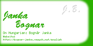 janka bognar business card