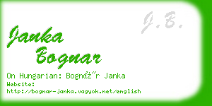 janka bognar business card